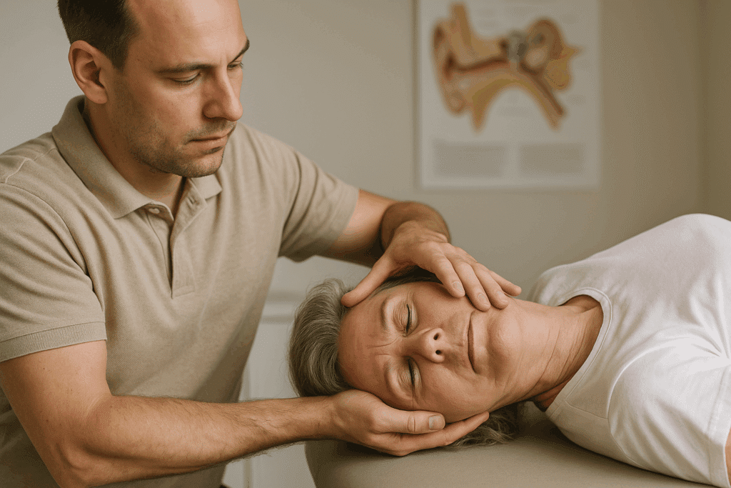 Effektiv behandling af øresten med Epleys manøvre - Illustration