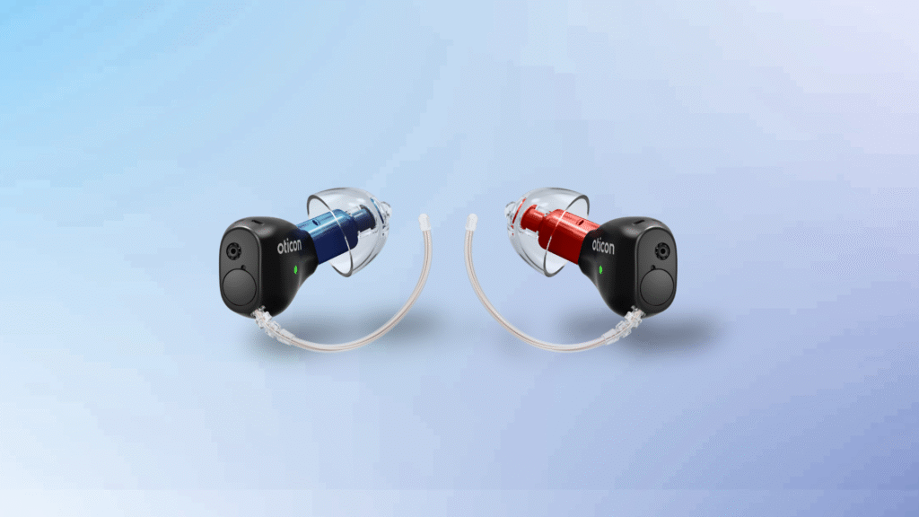 Højre og venstre Oticon Zeal høreapparater